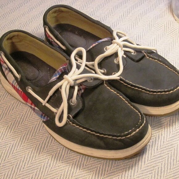 SPERRY Women’s Top Siders 9.5 M Navy & Plaid USED Good Condition - Picture 13 of 16